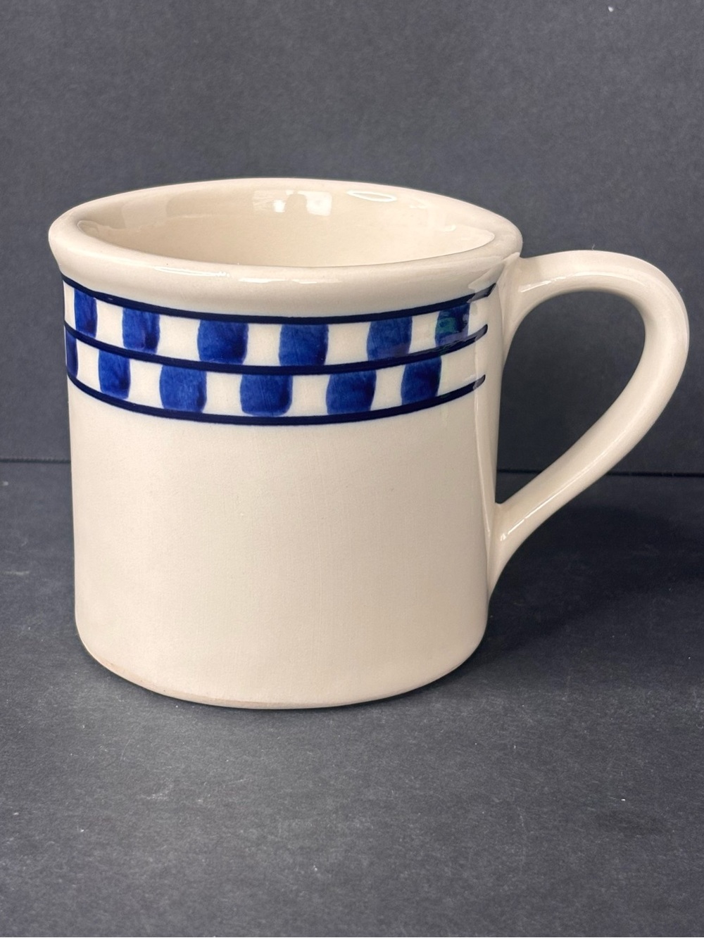 Hartstone USA Pottery Checkmates Blue Check Classic Mug